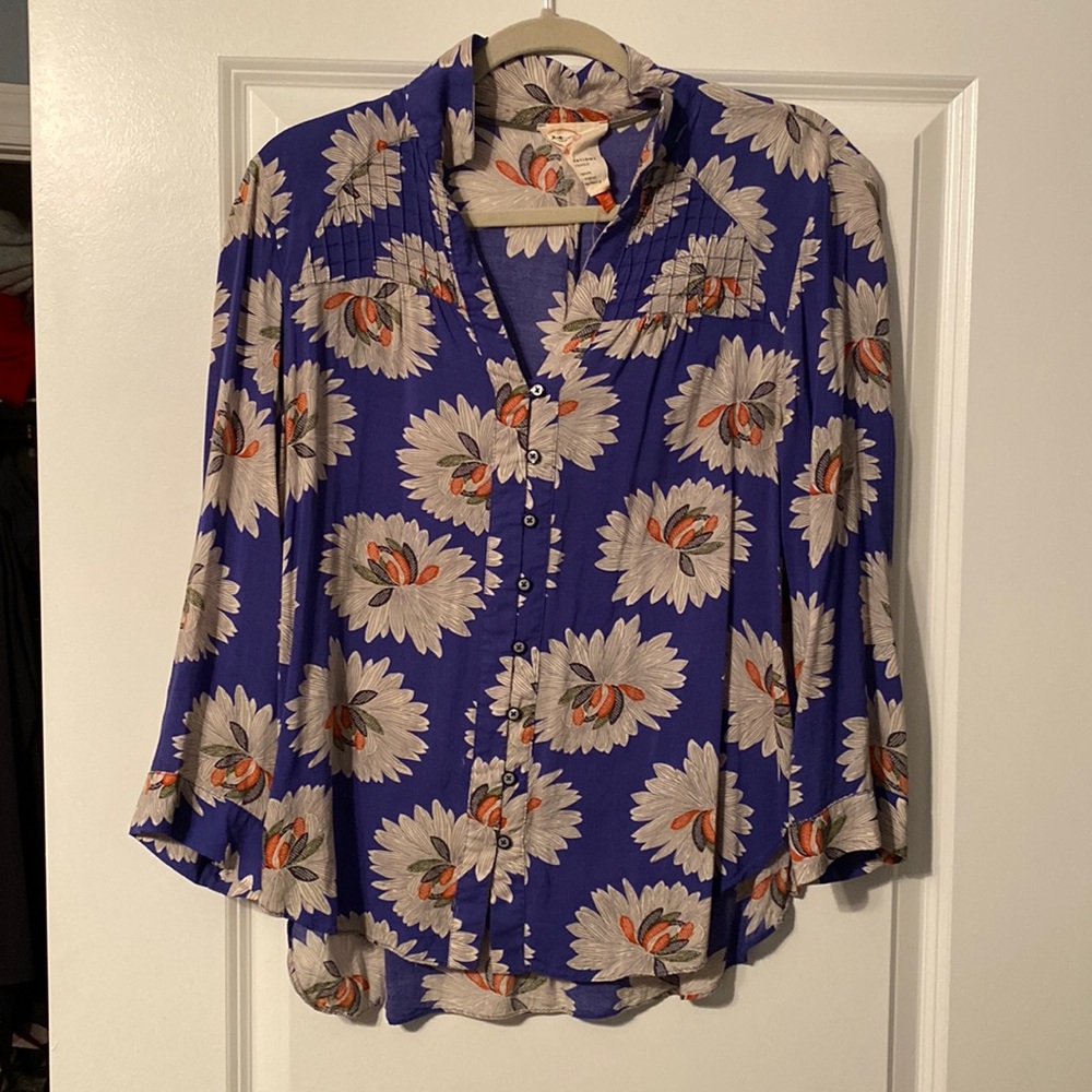Anthropologie 3/4 sleeve blouse